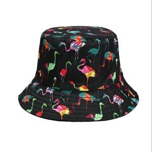 Flamingo Pattern Reversible Bucket Hat- Women’s Sun Hat
